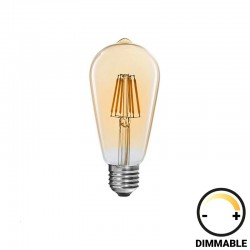 Λαμπτήρας LED ST64 Bulb pakoworld dimmable 8W E27 amber