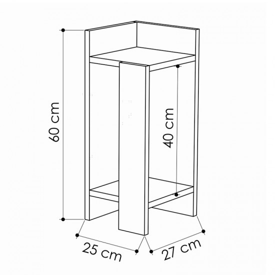 Κομοδίνο Immerse pakoworld σετ 2 τμχ. λευκό 27x25x60εκ