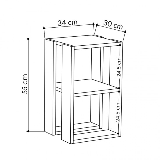 Κομοδίνο Passion pakoworld σε λευκή απόχρωση 34x30x55εκ