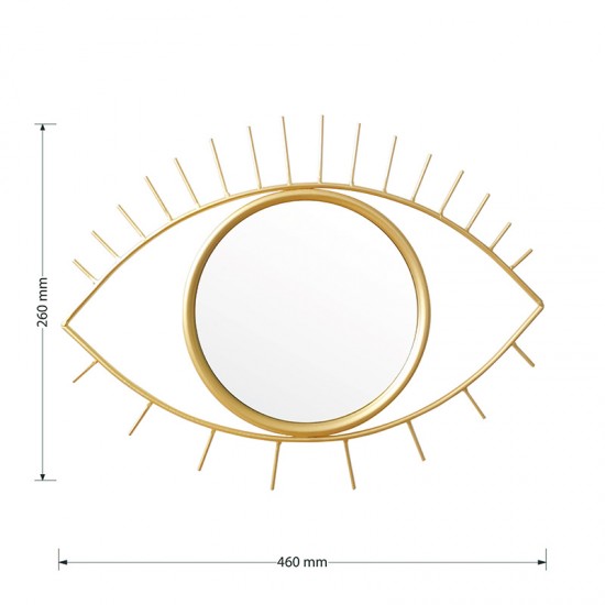 Καθρέπτης Eye pakoworld χρυσό 46x2x26εκ