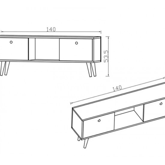 Έπιπλο τηλεόρασης Loijo pakoworld μελαμίνης καρυδί-ανθρακί 140x30x53,5εκ