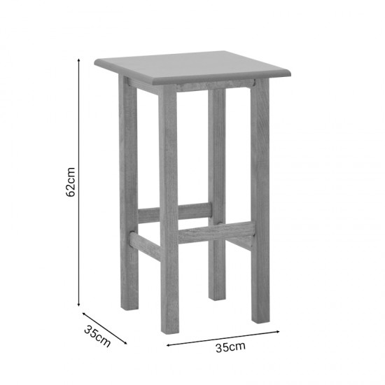 Βοηθητικό τραπέζι Bajok pakoworld μασίφ ξύλο οξιάς με επιφάνεια mdf λούστρο καρυδί 35x35x62εκ