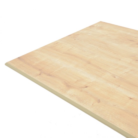 Τραπέζι Dinny pakoworld oak mdf-μαύρο μέταλλο 180x90x75εκ