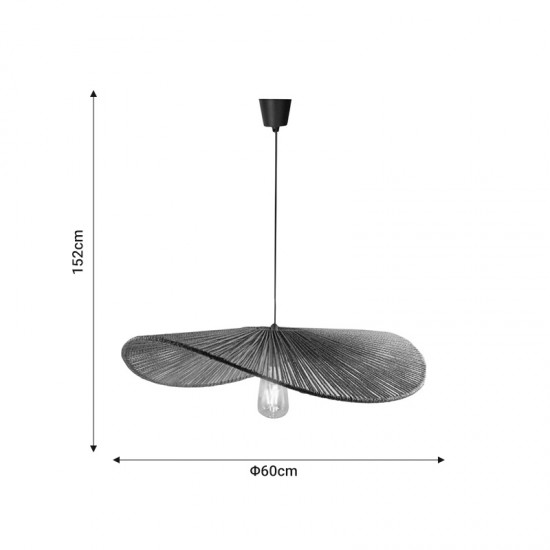 Φωτιστικό οροφής Haris Inart Ε27 rope σε καφέ απόχρωση Φ60x12.5εκ