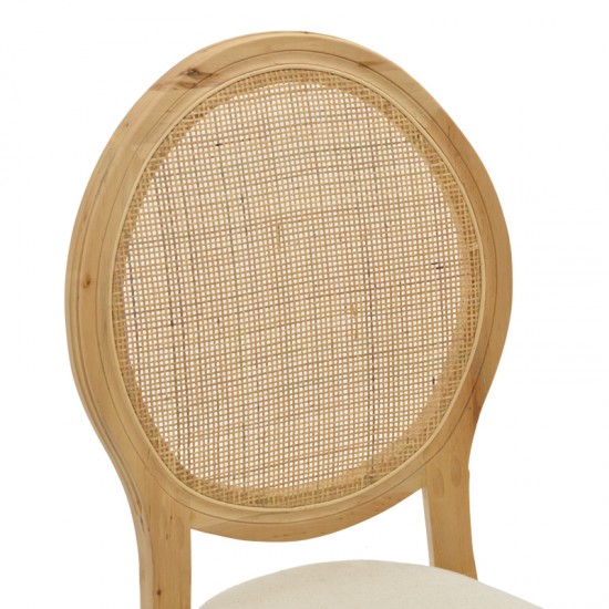 Καρέκλα Canco pakoworld φυσικό rubberwood-φυσικό rattan 50x55x98εκ