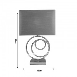 Επιτραπέζιο φωτιστικό Tableder Inart Ε27 ασημί μέταλλο-γκρι ύφασμα 33x17x52εκ