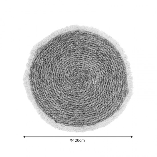 Χαλί Derzie Inart φυσικό σχοινί Φ120x2εκ