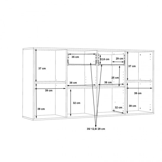 Μπουφές Drepen pakoworld μελαμίνη σε λευκό χρώμα 162.3x34.2x81.7εκ