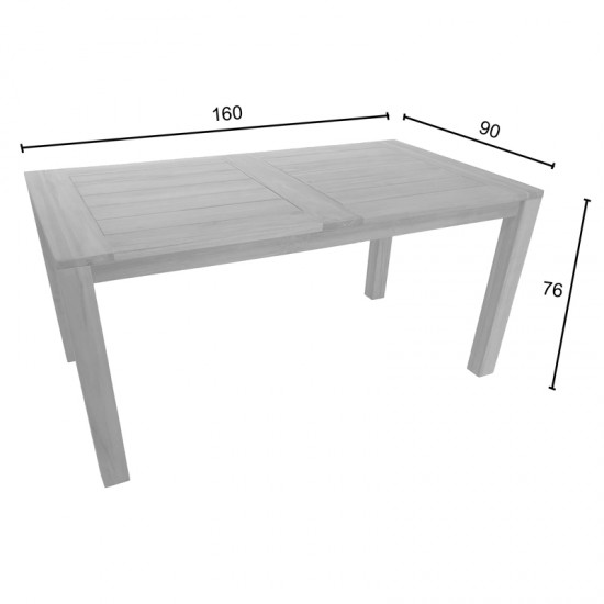 Τραπέζι Pablo pakoworld teak ξύλο σε φυσική απόχρωση 160x90x76εκ