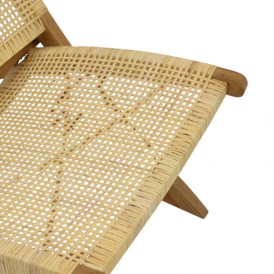 Πολυθρόνα Jerenze pakoworld φυσικό teak ξύλο-φυσικό rattan 65x78x68εκ