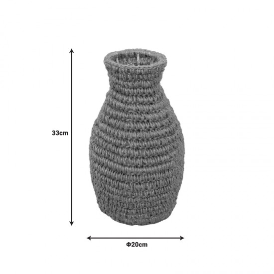 Βάζο Agelen I Inart sisal σε φυσική απόχρωση Φ20x33εκ