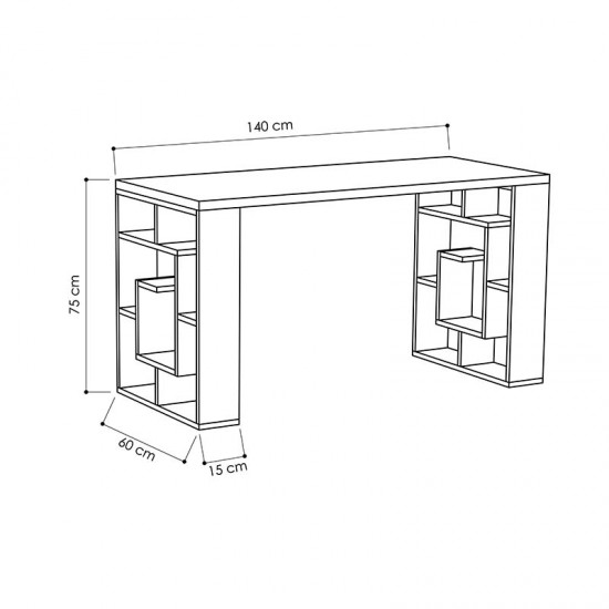 Γραφείο Labirent pakoworld λευκό 140x60x75εκ