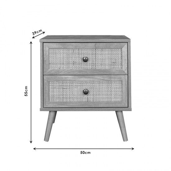 Κομοδίνο Oslo pakoworld sonoma 50x39x55εκ