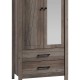 Ντουλάπα ρούχων Tara pakoworld δίφυλλη καθρέπτης rustic oak 84.5x52x193εκ