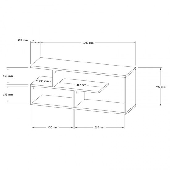 Έπιπλο τηλεόρασης Waldo pakoworld λευκό μελαμίνης 100x29,5x40εκ