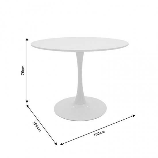 Τραπέζι Balou pakoworld MDF μαύρο Φ100x75εκ