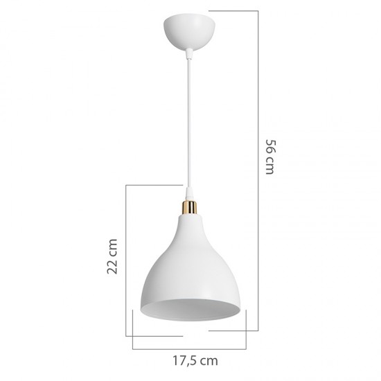 Φωτιστικό οροφής μονόφωτο Lofty pakoworld Ε27 λευκό Φ18x22εκ