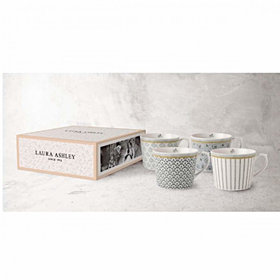 Κούπα Laura Ashley σετ 4τμχ. Leaves Tea Collectables 300ml