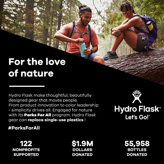 Hydro Flask Black Wide Mouth Flex Cap Μαύρο