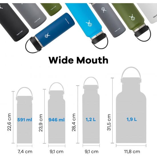 Hydro Flask Wide Mouth 0.6L Μαύρο