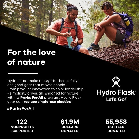 Hydro Flask Wide Mouth 0.6L Μαύρο